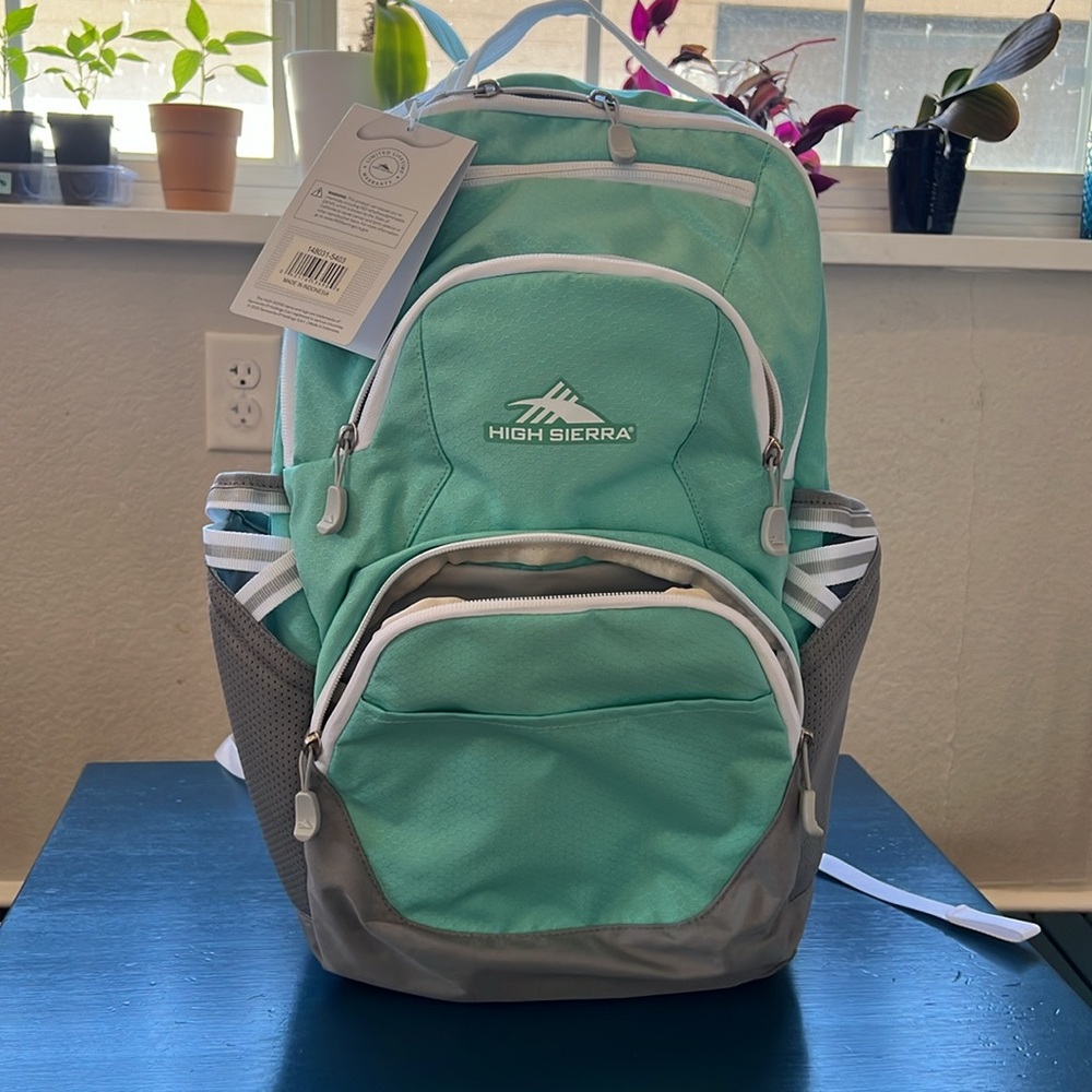 High Sierra Swoop SG Backpack Aquamarine and White. Fits 17” Laptop - Picture 12 of 13
